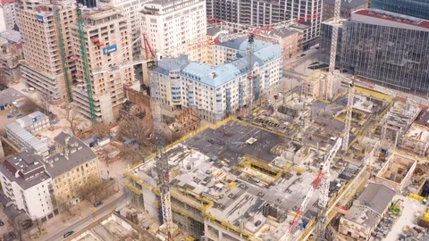 Drone 4k. View of city during Coronavirus. Warsaw in Poland Stock Footage 129043471