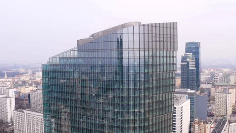 Drone 4k. View of city during Coronavirus. Warsaw in Poland Stock Footage 129044053