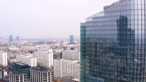 Drone 4k. View of city during Coronavirus. Warsaw in Poland Stock Footage 129044183