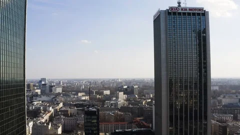 Drone 4k. View of city during Coronavirus. Warsaw in Poland Stock Footage 129150839