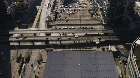 Drone 4k. View of city during Coronavirus. Warsaw in Poland Stock Footage 129151361