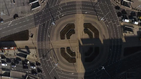 Drone 4k. View of city during Coronavirus. Warsaw in Poland Stock Footage 129151478