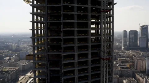 Drone 4k. View of city during Coronavirus. Warsaw in Poland Stock Footage 129151706