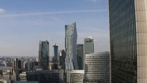 Drone 4k. View of city during Coronavirus. Warsaw in Poland Stock Footage 129151965