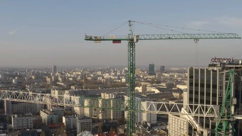 Drone 4k. View of city during Coronavirus. Warsaw in Poland Stock Footage 129152014