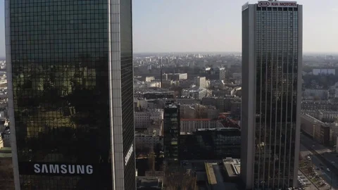Drone 4k. View of city during Coronavirus. Warsaw in Poland Stock Footage 129152195