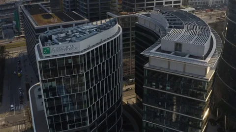 Drone 4k. View of city during Coronavirus. Warsaw in Poland Stock Footage 129152224