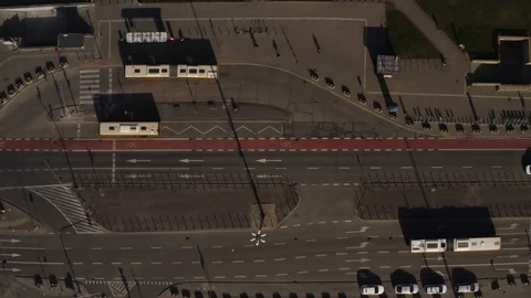 Drone 4k. View of city during Coronavirus. Warsaw in Poland Stock Footage 129152279