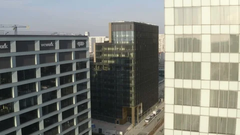 Drone 4k. View of city during Coronavirus. Warsaw in Poland Stock Footage 129152671