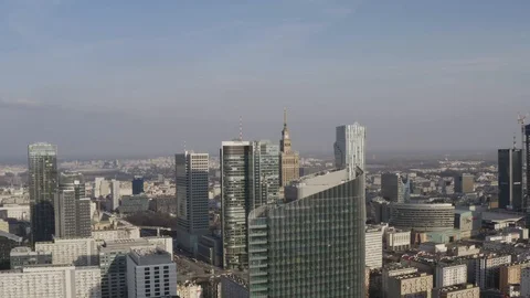 Drone 4k. View of city during Coronavirus. Warsaw in Poland Stock Footage 129153959