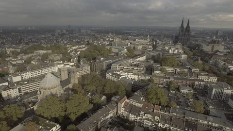 Drone about Cologne, Germany Stock Footage 128014313