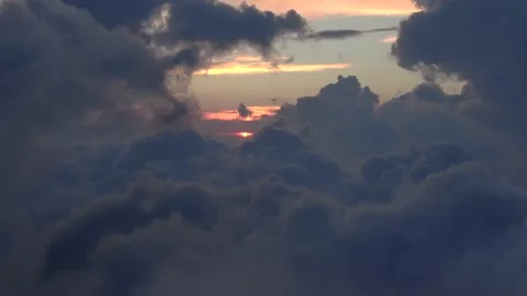 Drone above the clouds  with sunset 库存影片 237612381