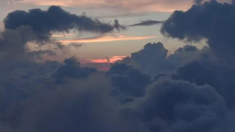 Drone above the clouds  with sunset Video stock 237612564