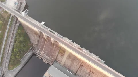 Drone above the dam (4K 25p D-Log) Stock Footage 170761129