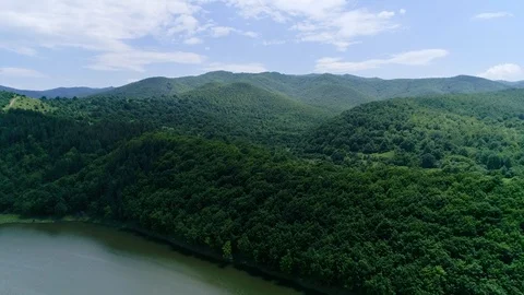 Drone above a Dam of Dushantsi Stock Footage 112983037