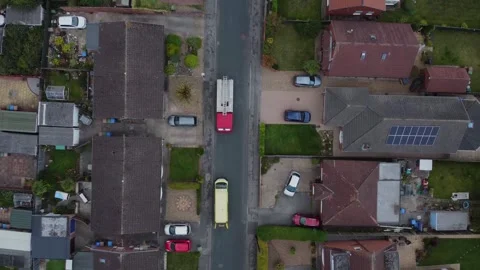 Drone above. Fire engine and ambulance in urban street setting. Hull.UK 5.7.2025 Stock Footage 317939654