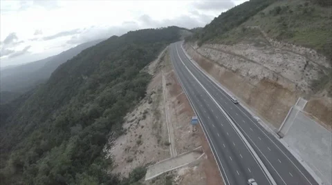 Drone above highway in mountain  Stock Footage 62525794