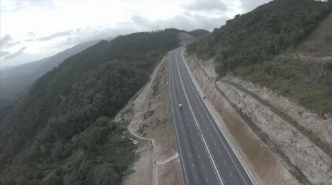 Drone above highway in mountains  Stock Footage 62525555