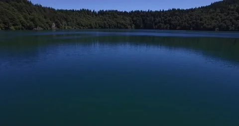 Drone above the Lac Pavin Stock Footage 131834965