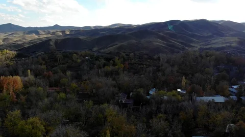 Drone above mountains Stock Footage 121664810