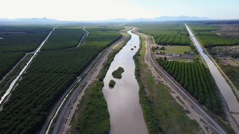 Drone above river Stock Footage