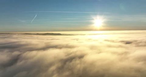 Drone - Above Sunset Cloud Pan - 5.1K ProRes Stock Footage 174729107
