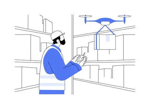 Drone abstract concept vector illustration. Illustrazione stock