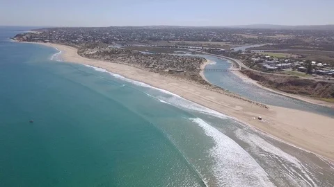Drone of Adelaide Beaches in Summer Stock Footage 105275297
