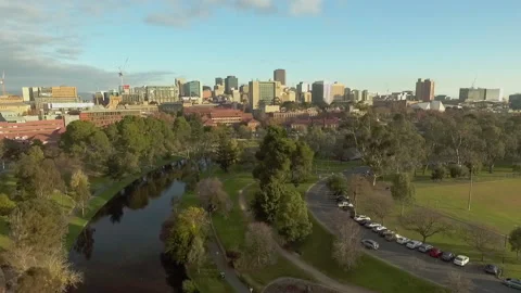Drone Adelaide flyover Stock Footage