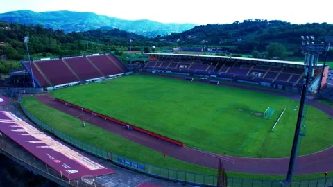 Drone Aerial 4K Flight view orbit Pan Tuscany Skyline City Stadium 스톡 동영상 242808823