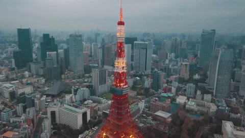 Drone Aerial Above Tokyo City Panning To... | Stock Video | Pond5