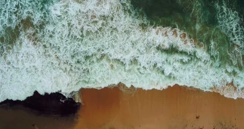 Drone Aerial of Blue Ocean Waves and Sea Foam Texture Near Tropical Coast 스톡 동영상 331188862