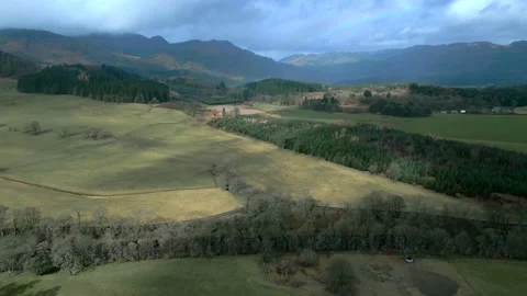 Drone Aerial Of Crieff, Perthshire, Southern Highlands, Scotland Stock Footage 237456462