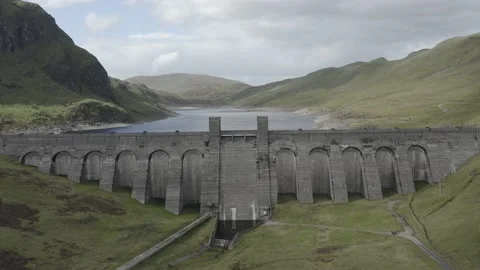 Drone Aerial of Dam, Killin Video stock 140531234