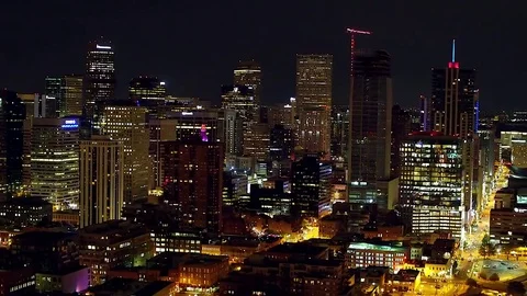 Drone Aerial Denver Skyline Pull 스톡 동영상 79110450