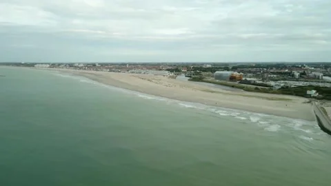 Drone Aerial of Dunkirk Beach 動画素材 197002907