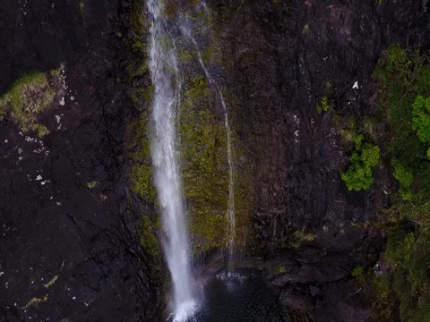 Drone Aerial of Eas Mor Falls, Isle of Mull Video stock 81796568