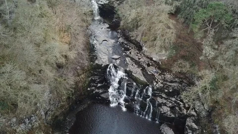 Drone Aerial of Falls of Clyde Video stock 89298151