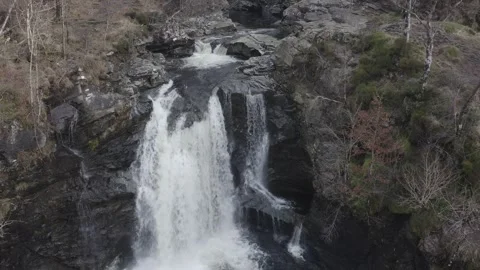 Drone Aerial of the Falls of Falloch Stock Footage 247618826