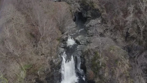 Drone Aerial of the Falls of Falloch Stock Footage 247619212