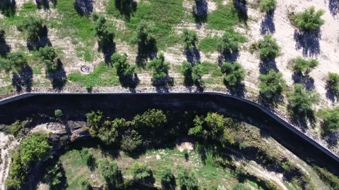 Drone Aerial Flat Shot over  Marge del Besso Stock Footage 286052109