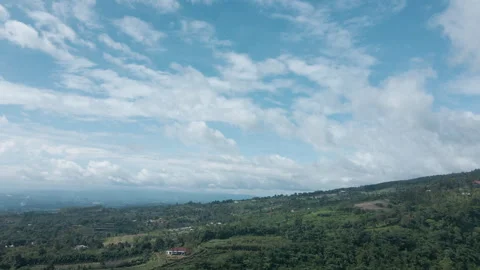 Drone Aerial of Fluffy Clouds and Blue Sky Stock Footage 308861241