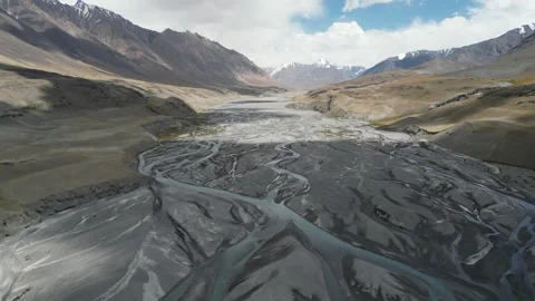 DRONE AERIAL FLYING OVER AFGHANISTAN WAKHAN CORRIDOR BADAKHSHAN 스톡 동영상 253413853