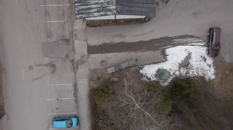 Drone Aerial high angle view of old building Stockbeeldmateriaal 45612435