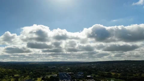 Drone aerial hyper lapse of wispy clouds summer time Stock Footage 232294798