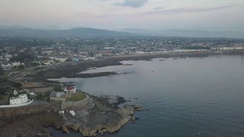 Drone Aerial Ireland 4k Dun Laoghaire, Ireland Stock Footage