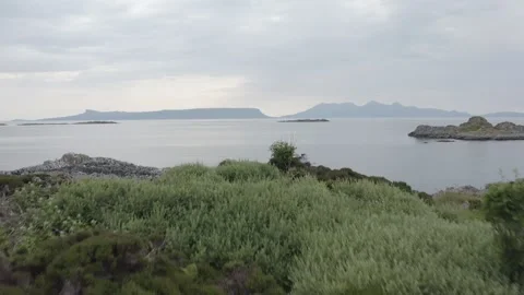 Drone Aerial of Isles of Eigg and Rum Video stock 247618119
