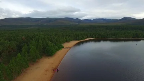 Drone Aerial of Loch Morlich Video stock 84952141