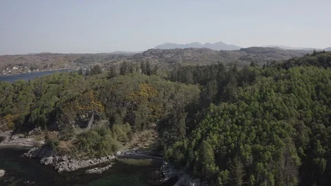 Drone Aerial of Lochinver Video stock 106930971