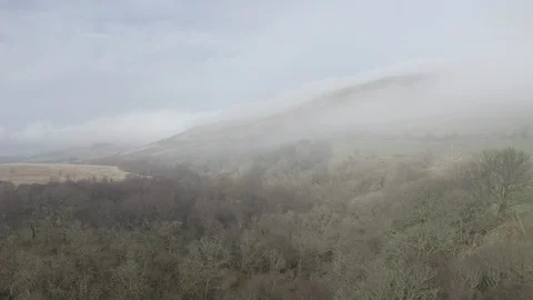 Drone Aerial of Low Cloud above The Greenock Cut Stock Footage 103472499